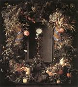 Jan Davidsz. de Heem Eucharist in Fruit Wreath oil painting picture wholesale